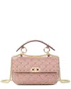 Tiffany & Fred Paris Quilted & Studded Leather Crossbody In Pink