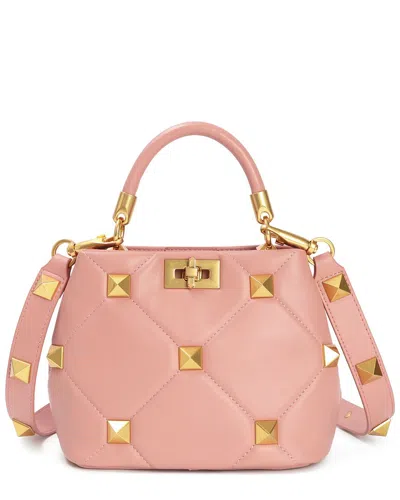 Tiffany & Fred Paris Quilted & Studded Leather Messenger Bag In Pink