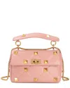 Tiffany & Fred Paris Quilted & Studded Leather Messenger Bag In Pink