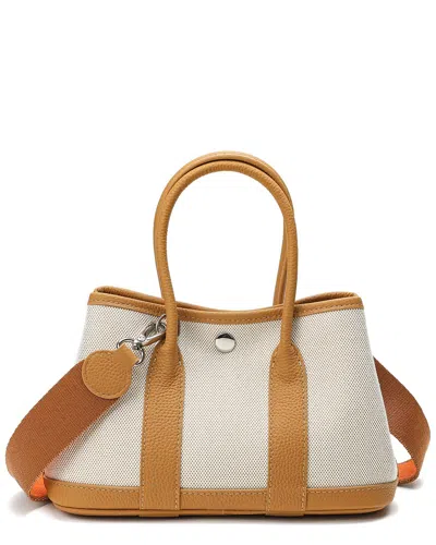 Tiffany & Fred Paris Quilted Canvas & Leather Top-handle Satchel