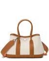 Tiffany & Fred Paris Quilted Canvas & Leather Top Handle Satchel In Brown