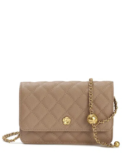 Tiffany & Fred Paris Quilted Caviar Leather Crossbody In Neutral