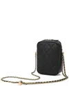Tiffany & Fred Paris Quilted Caviar Leather Crossbody In Black
