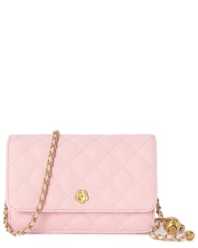 Tiffany & Fred Paris Quilted Caviar Leather Crossbody In Pink