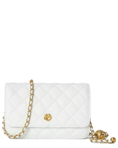 Tiffany & Fred Paris Quilted Caviar Leather Crossbody In White