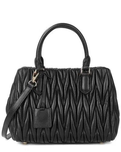Tiffany & Fred Paris Quilted Lambskin Leather Satchel In Neutral