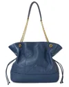 Tiffany & Fred Paris Quilted Lambskin Leather Tote Bag In Blue