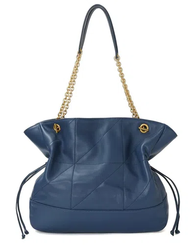 Tiffany & Fred Paris Quilted Lambskin Leather Tote Bag In Blue