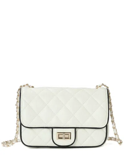 Tiffany & Fred Paris Quilted Lambskin Shoulder Bag In White