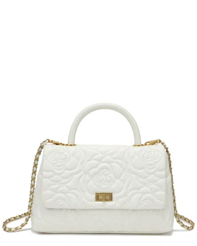 Tiffany & Fred Paris Quilted Large Leather Satchel In White