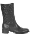 Tiffany & Fred Paris Quilted Leather Bootie In Black