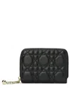 Tiffany & Fred Paris Quilted Leather Card Holder In Black