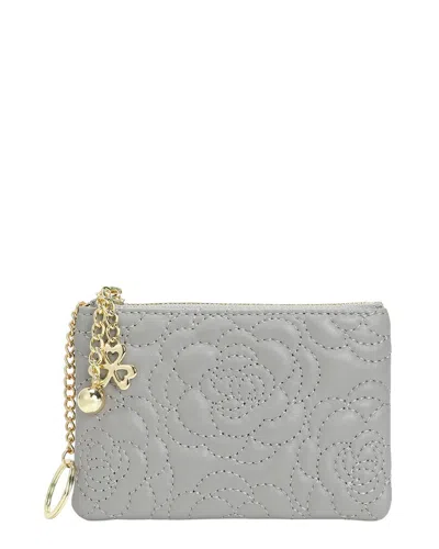 Tiffany & Fred Paris Quilted Leather Coin Purse In Purple