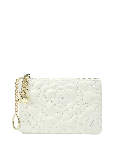 Tiffany & Fred Paris Quilted Leather Coin Purse In Orange