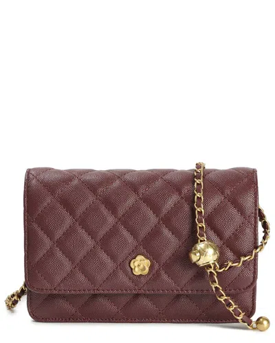 Tiffany & Fred Paris Quilted Leather Crossbody In Red