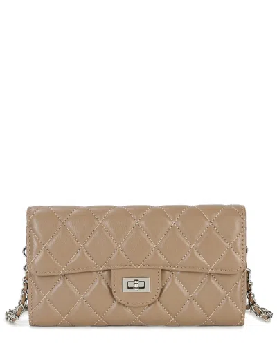 Tiffany & Fred Paris Quilted Leather Crossbody In Neutral