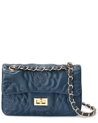 Tiffany & Fred Paris Quilted Leather Crossbody In Blue