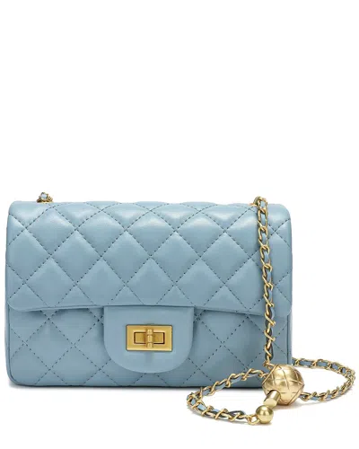 Tiffany & Fred Paris Quilted Leather Crossbody In Blue
