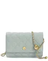 Tiffany & Fred Paris Quilted Leather Crossbody In Blue