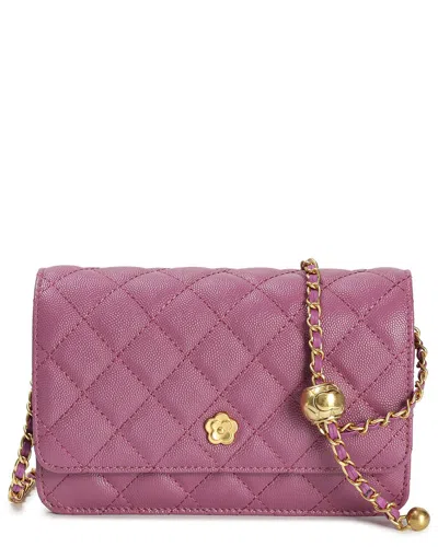 Tiffany & Fred Paris Quilted Leather Crossbody In Pink