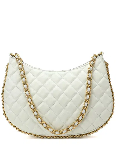 Tiffany & Fred Paris Quilted Leather Crossbody In White