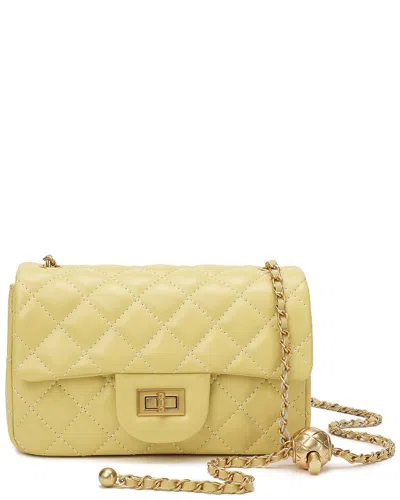 Tiffany & Fred Paris Quilted Leather Crossbody In Yellow