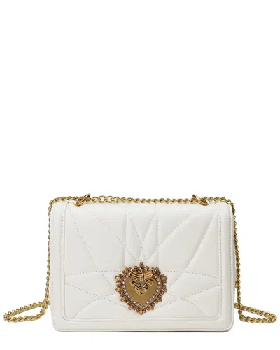 Tiffany & Fred Paris Quilted Leather Heart Shaped Messenger Bag In White