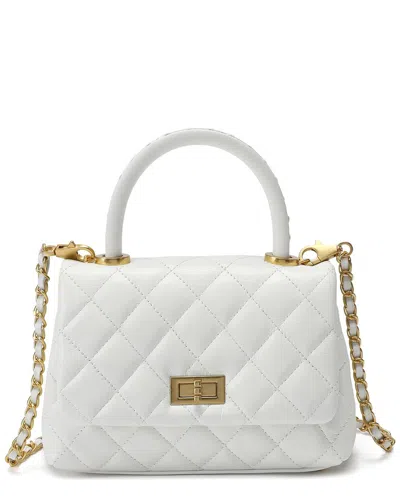 Tiffany & Fred Paris Quilted Leather Messenger Bag In White
