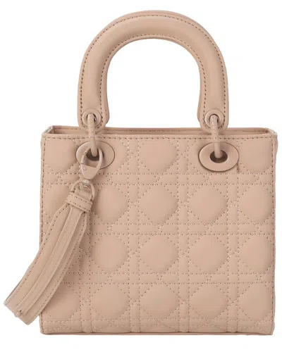 Tiffany & Fred Paris Quilted Leather Mini Top Handle Satchel In Neutral