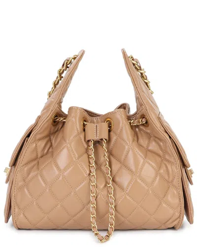 Tiffany & Fred Paris Quilted Leather Shoulder Bag In Brown