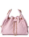 Tiffany & Fred Paris Quilted Leather Shoulder Bag In Pink