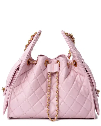 Tiffany & Fred Paris Quilted Leather Shoulder Bag In Pink