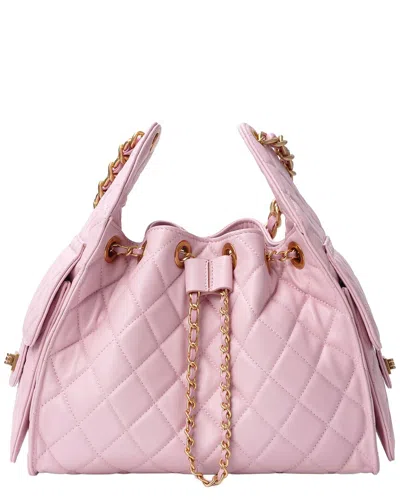 Tiffany & Fred Paris Quilted Leather Shoulder Bag In Pink