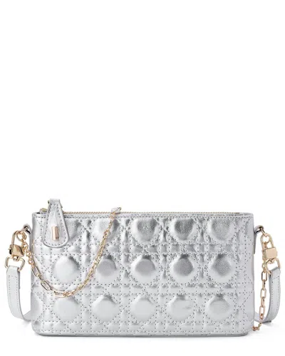 Tiffany & Fred Paris Quilted Leather Shoulder Bag In Silver