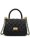 Tiffany & Fred Paris Quilted Leather Top Handle Ba In Black