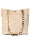 Tiffany & Fred Paris Quilted Leather Tote In Beige