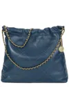 Tiffany & Fred Paris Quilted Leather Tote In Blue