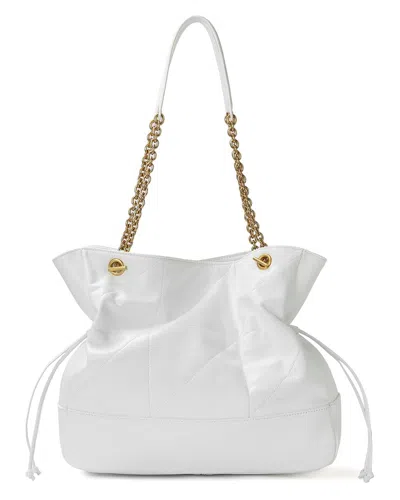 Tiffany & Fred Paris Quilted Leather Tote In White
