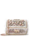 TIFFANY & FRED PARIS TIFFANY & FRED PARIS QUILTED LEATHER TWEED & PEARLS MESSENGER SHOULDER BAG
