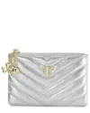 Tiffany & Fred Paris Quilted Leather Wallet In Silver