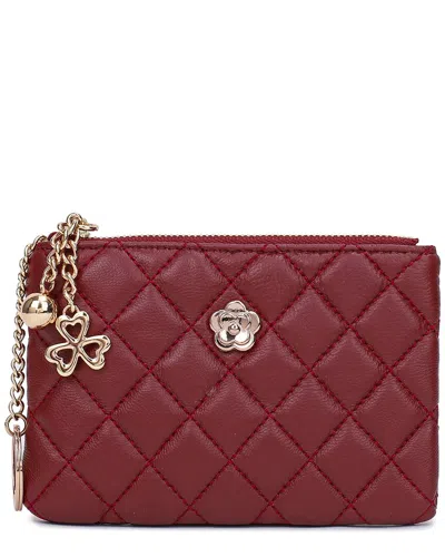 Tiffany & Fred Paris Quilted Leather Wallet In Bordeaux 15
