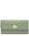 Tiffany & Fred Paris Quilted Leather Wallet In Green
