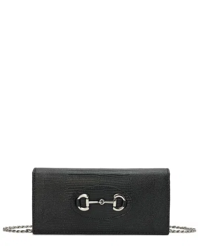 Tiffany & Fred Paris Quilted Lizard-embossed Leather Crossbody
