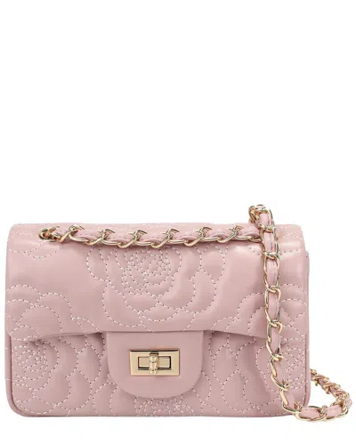 Tiffany & Fred Paris Quilted Sheepskin Crossbody In Pink