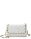 Tiffany & Fred Paris Quilted Sheepskin Foldover Shoulder Bag In White