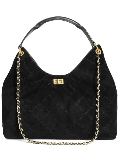 Tiffany & Fred Paris Quilted Suede Hobo Bag With C