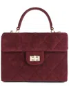 Tiffany & Fred Paris Quilted Suede Satchel