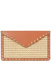 TIFFANY & FRED PARIS TIFFANY & FRED PARIS RAFFIA & LEATHER CLUTCH