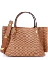 Tiffany & Fred Paris Raffia & Leather Top-handle B