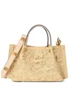 Tiffany & Fred Paris Raffia & Leather Top-handle Shoulder Bag
